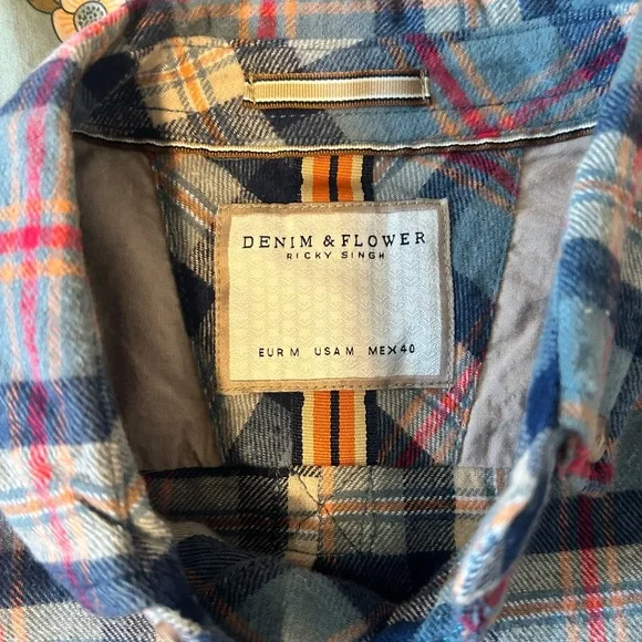 Denim & Flower Men’s Plaid Flannel Shirt - Picture 2 of 3